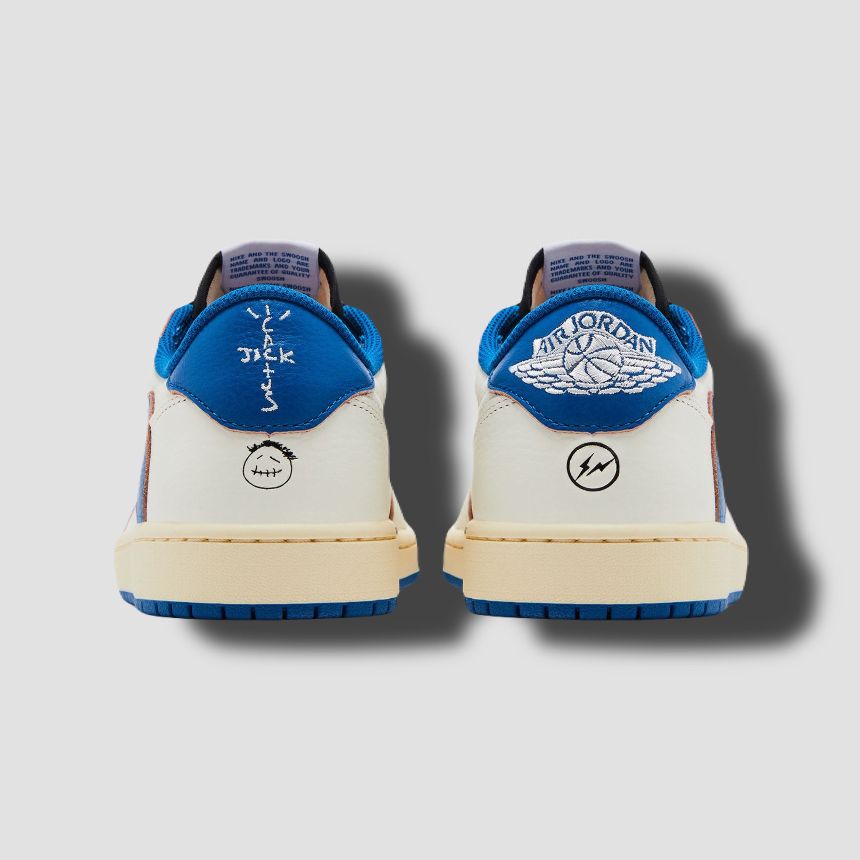 Fragment Design x Travis Scott x Air Jordan 1 Retro Low OG SP 'Sail Military Blue'