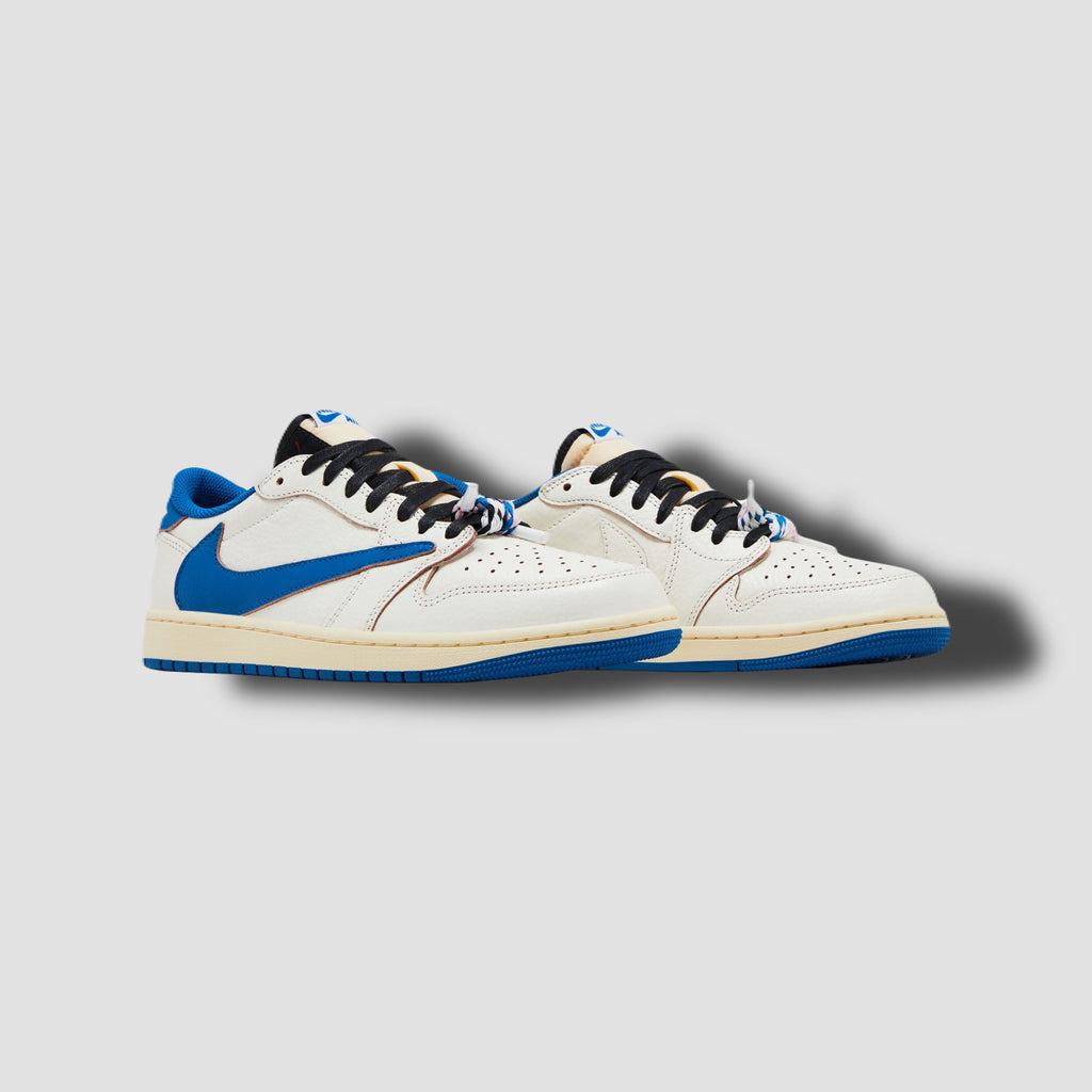 Fragment Design x Travis Scott x Air Jordan 1 Retro Low OG SP 'Sail Military Blue'