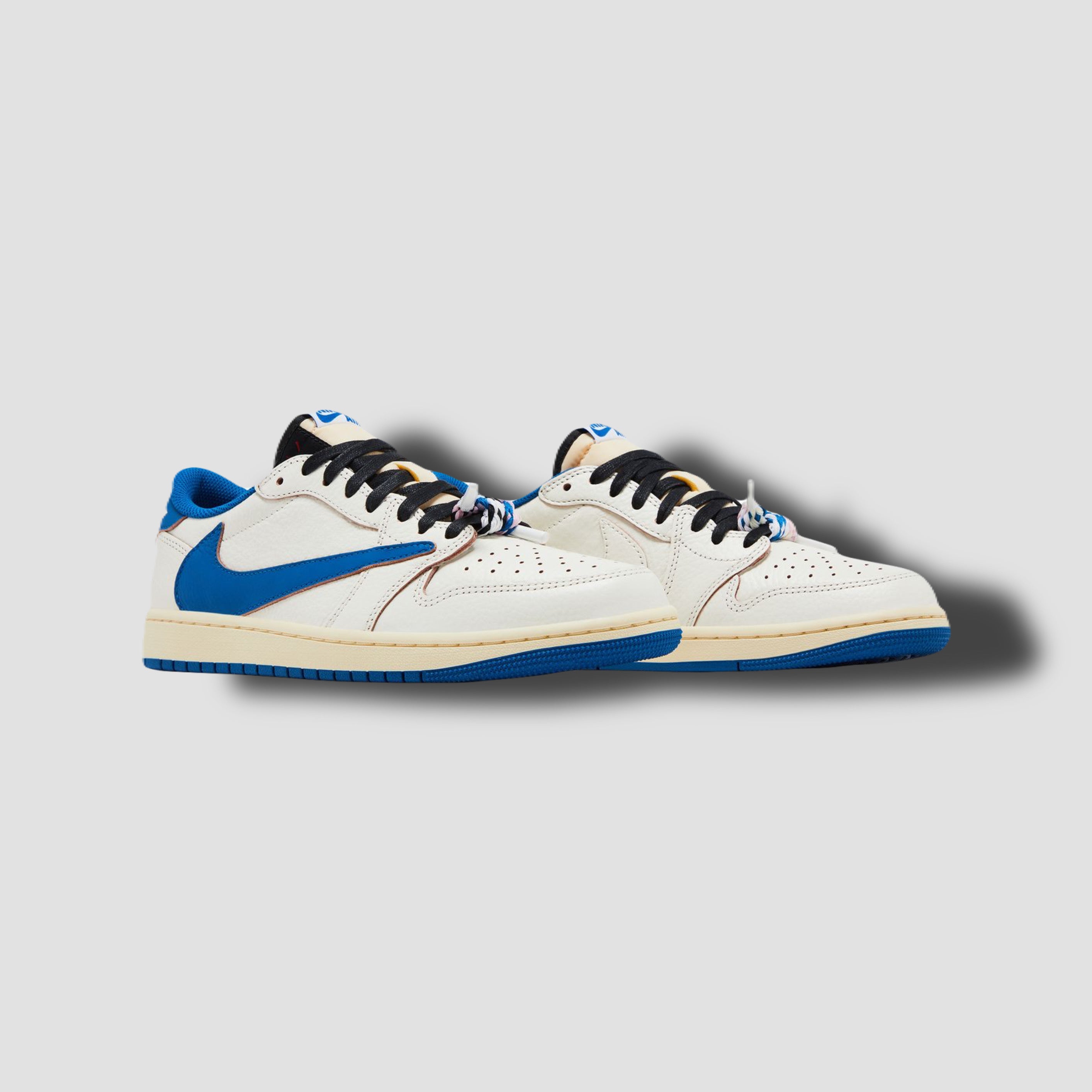 Fragment Design x Travis Scott x Air Jordan 1 Retro Low OG SP 'Sail Military Blue'