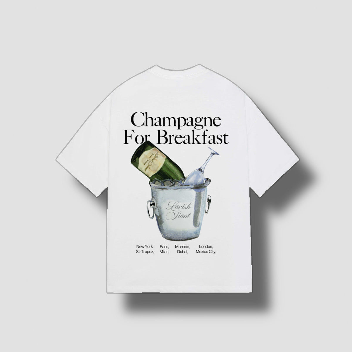 CHAMPAGNE FOR BREAKFAST T-SHIRT