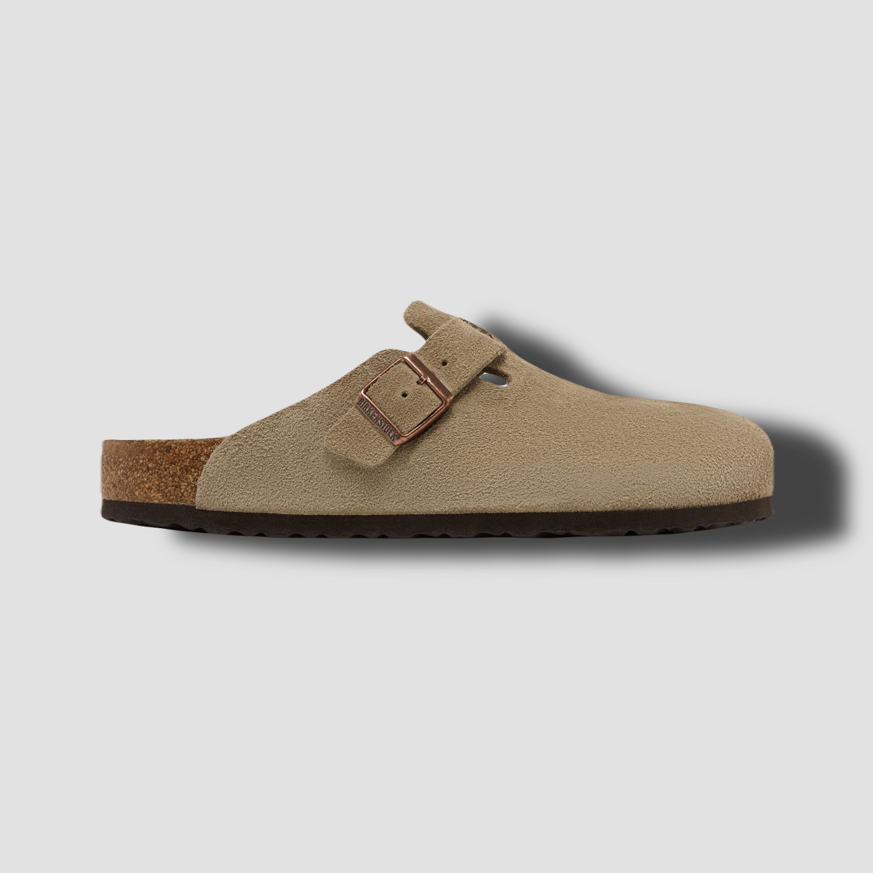 Birkenstock Boston Soft Footbed Suede Narrow 'Taupe'