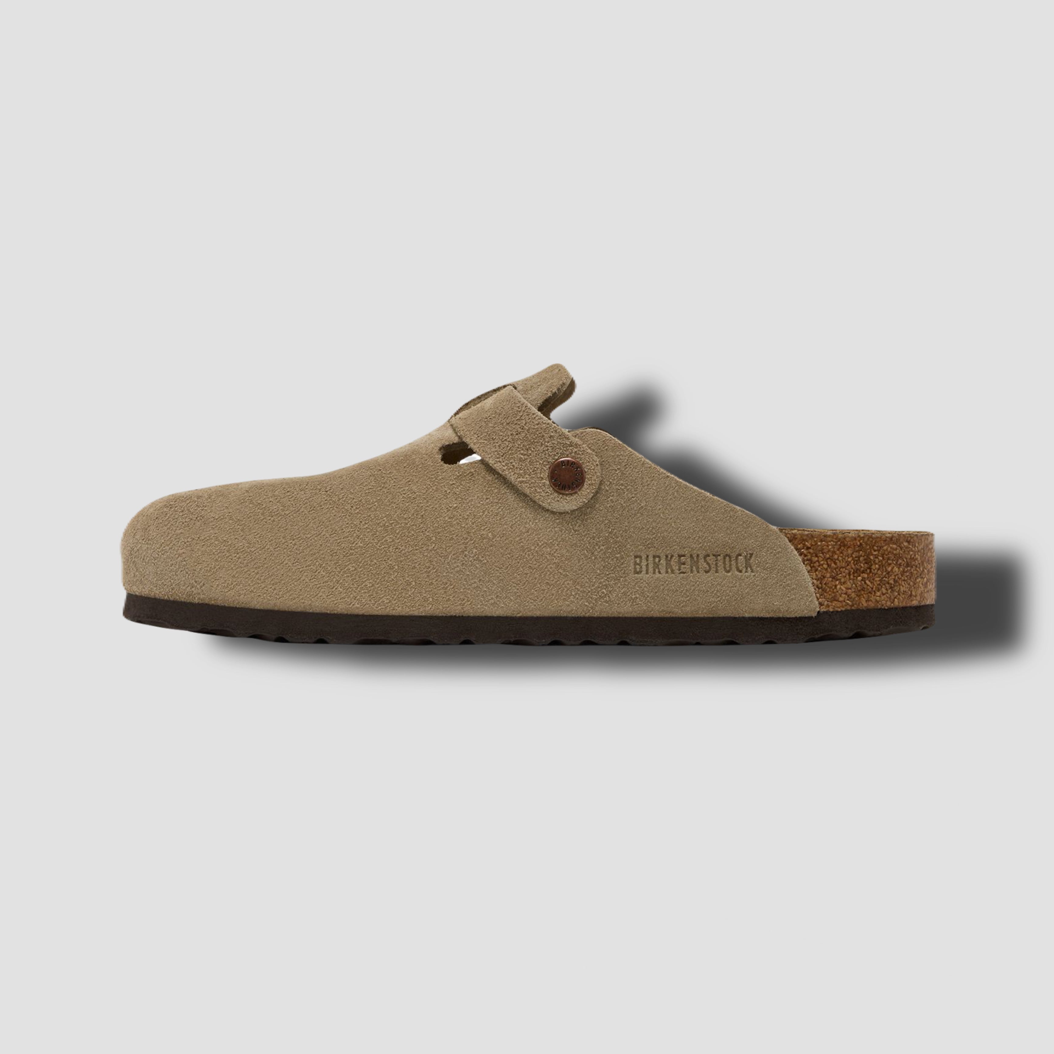 Birkenstock Boston Soft Footbed Suede Narrow 'Taupe'