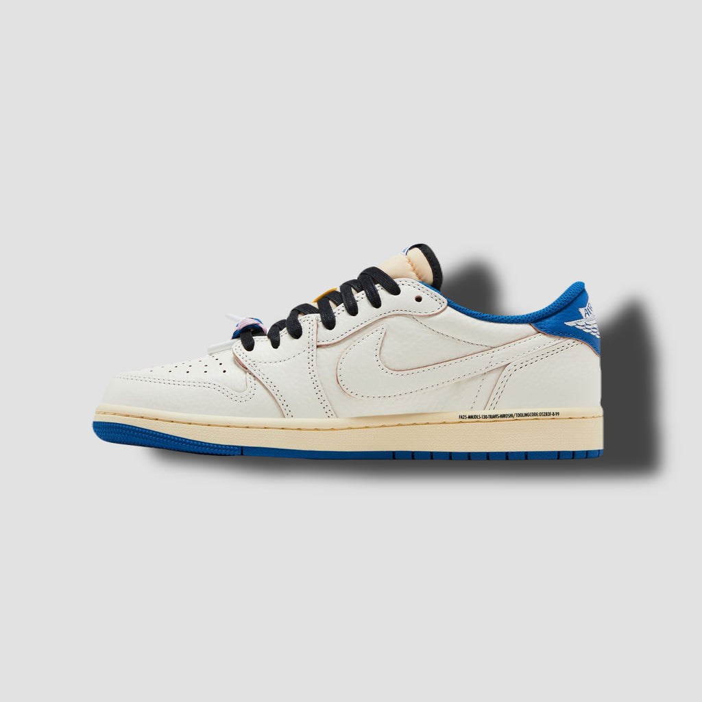 Fragment Design x Travis Scott x Air Jordan 1 Retro Low OG SP 'Sail Military Blue'
