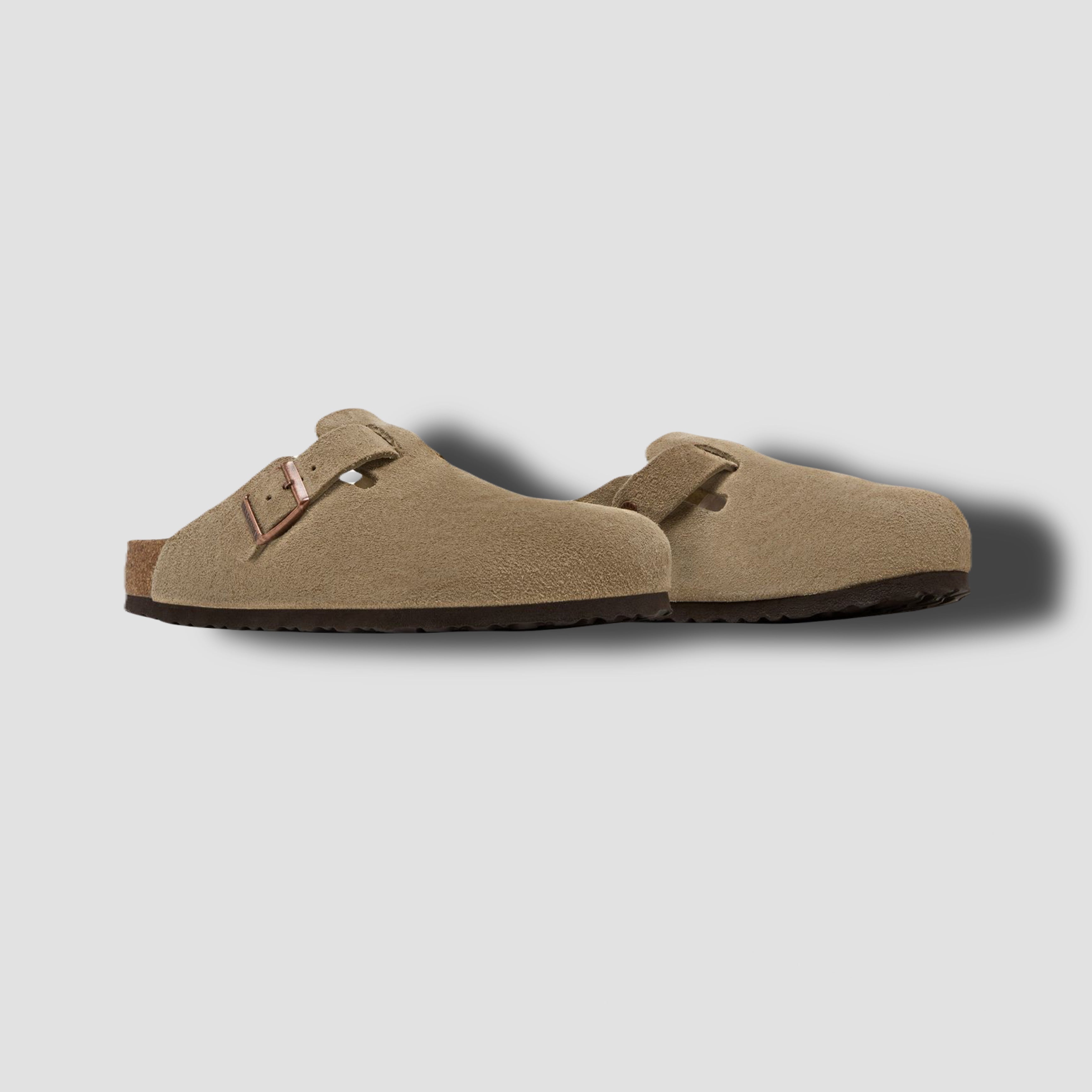 Birkenstock Boston Soft Footbed Suede Narrow 'Taupe'