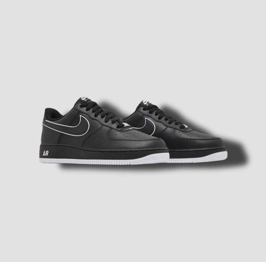 Nike Air Force 1 '07 'Black White Outlined Swoosh'