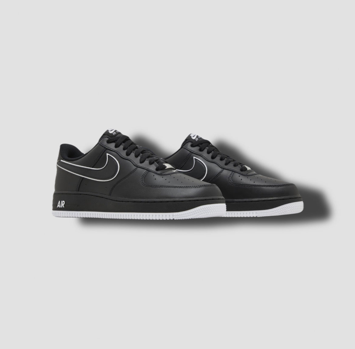 Nike Air Force 1 '07 'Black White Outlined Swoosh'