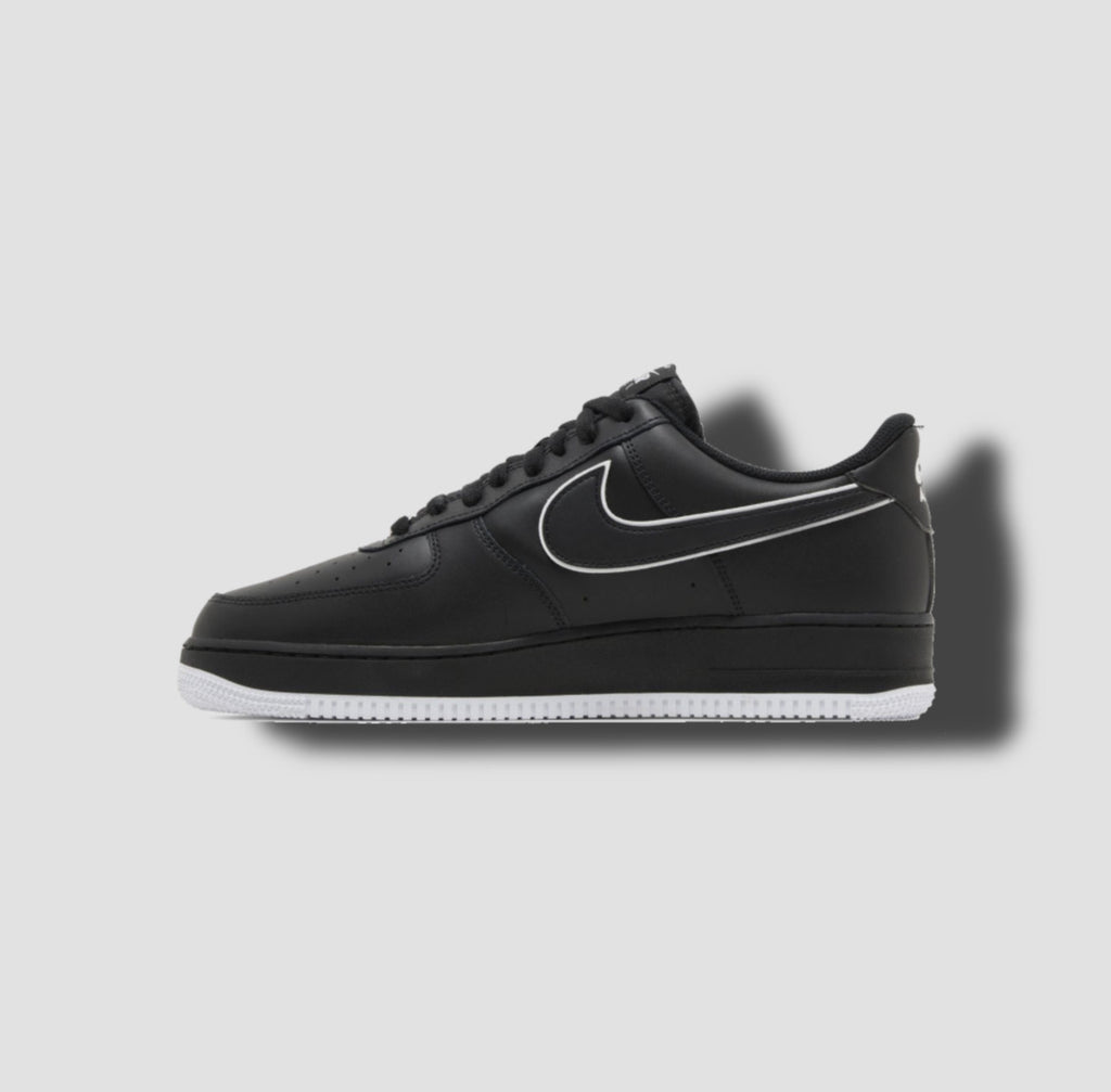 Nike Air Force 1 '07 'Black White Outlined Swoosh'