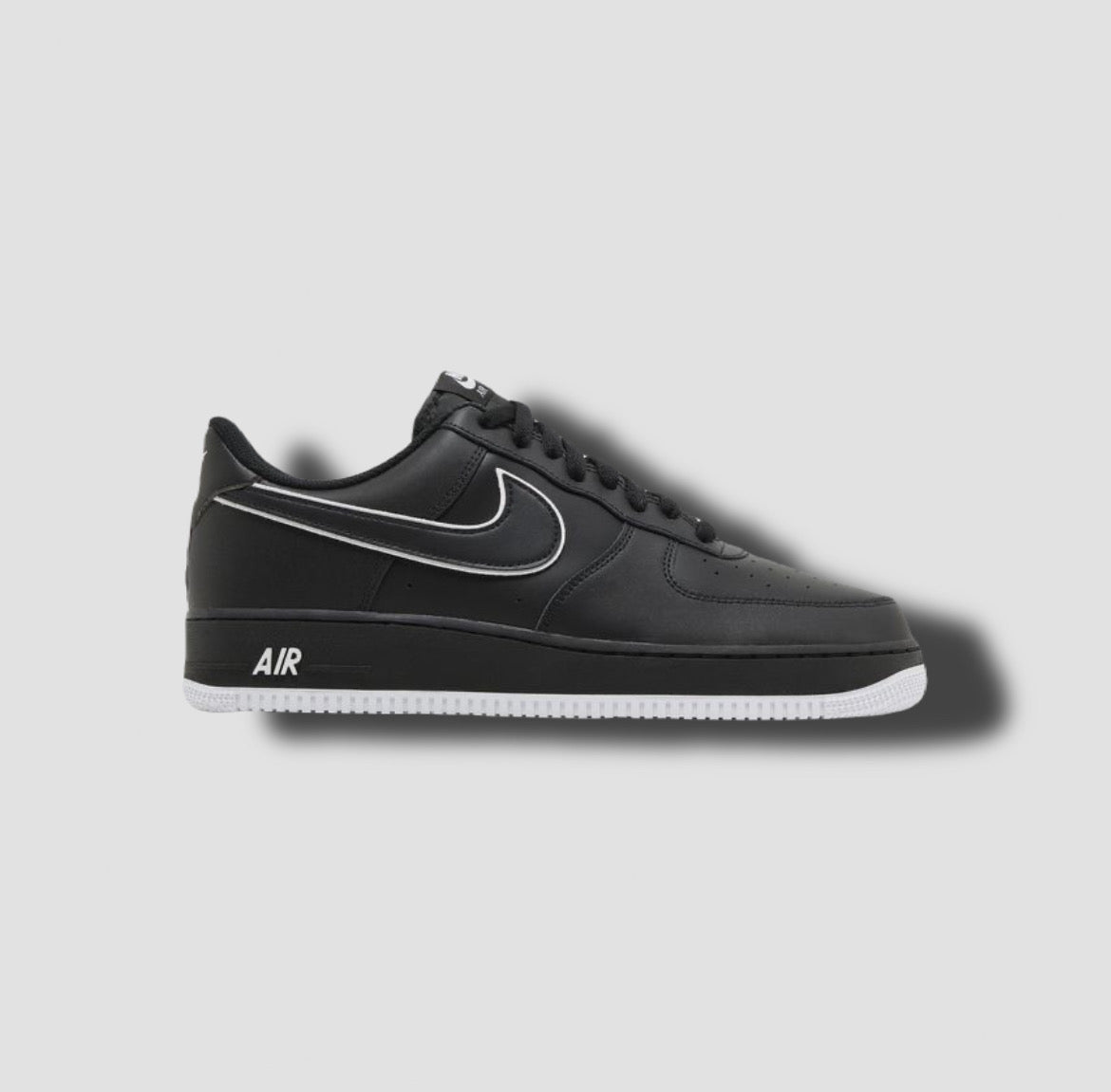 Nike Air Force 1 '07 'Black White Outlined Swoosh'