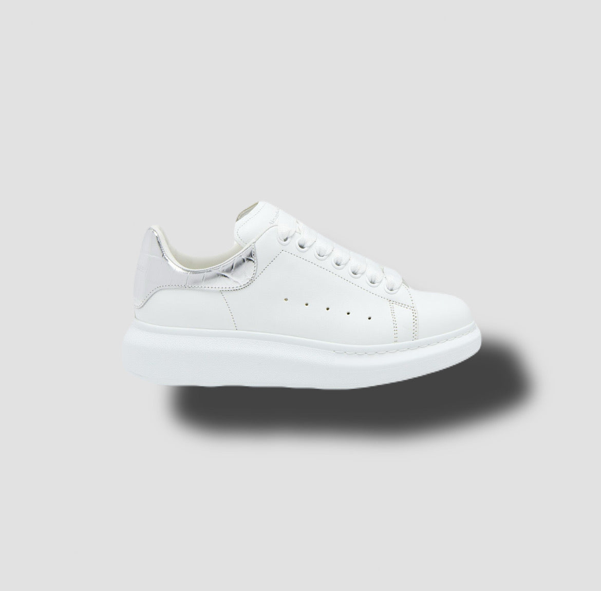 Women's Oversized Sneaker in White/Silver
