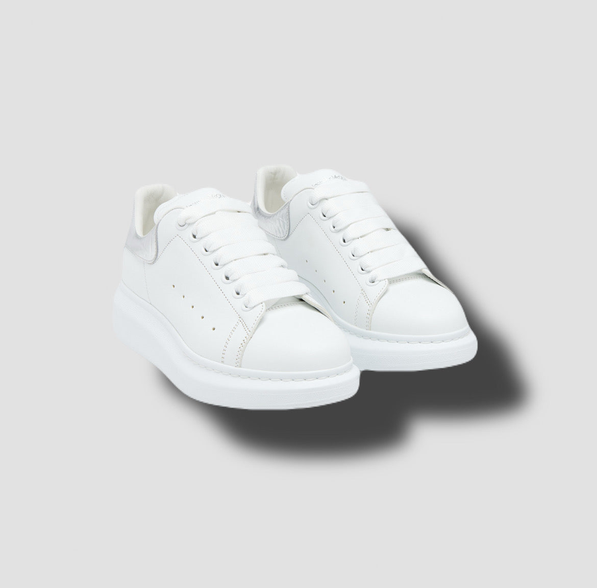 Women's Oversized Sneaker in White/Silver