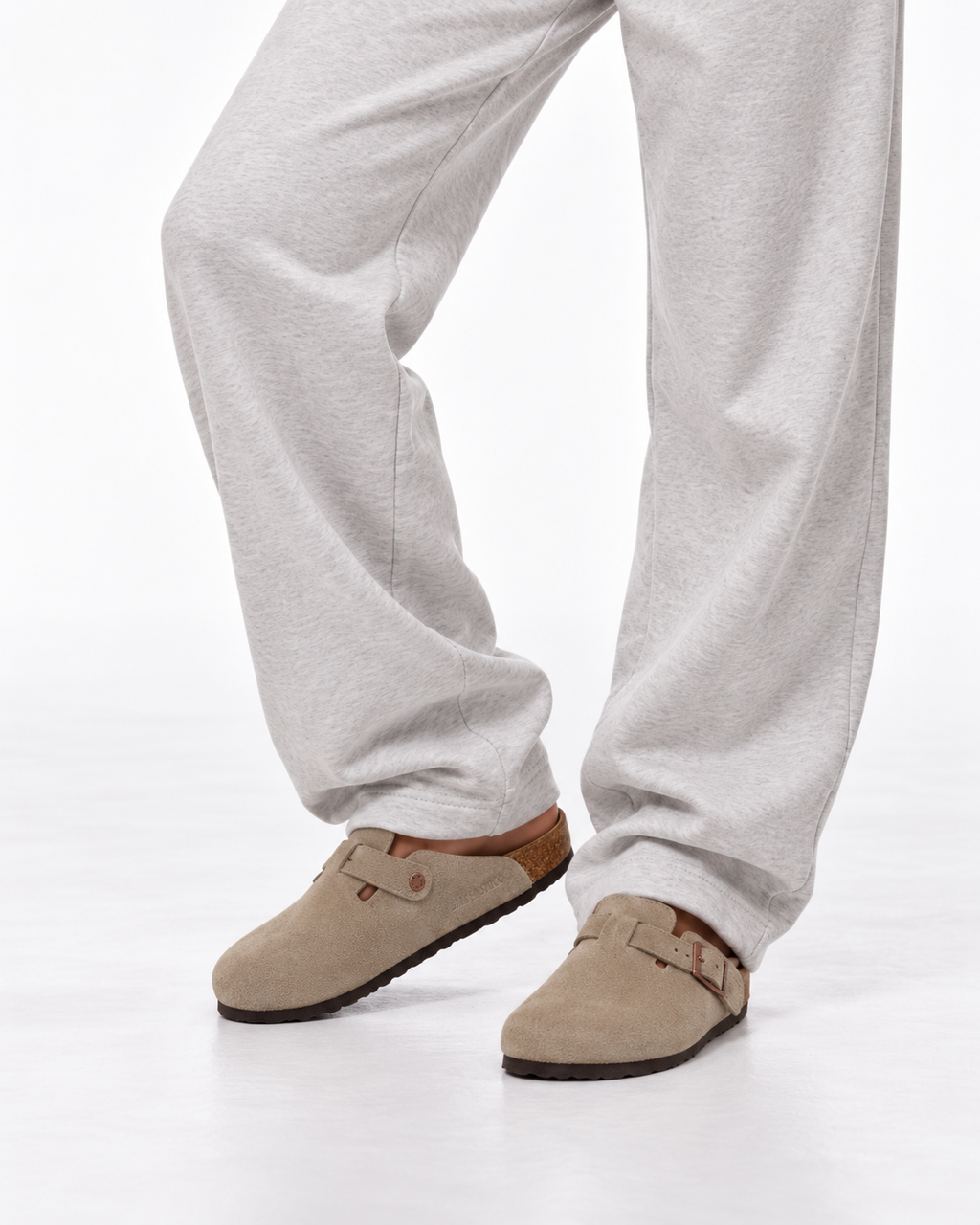 Birkenstock Boston Soft Footbed Suede 'Taupe'