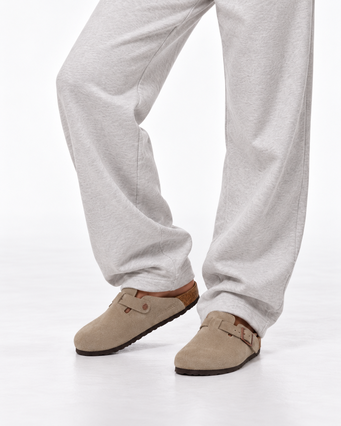 Birkenstock Boston Soft Footbed Suede 'Taupe'